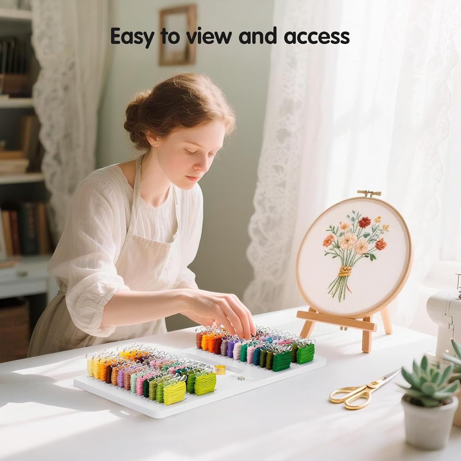 Organizador de Hilo de Bordado Krafetto con 52 Ranuras