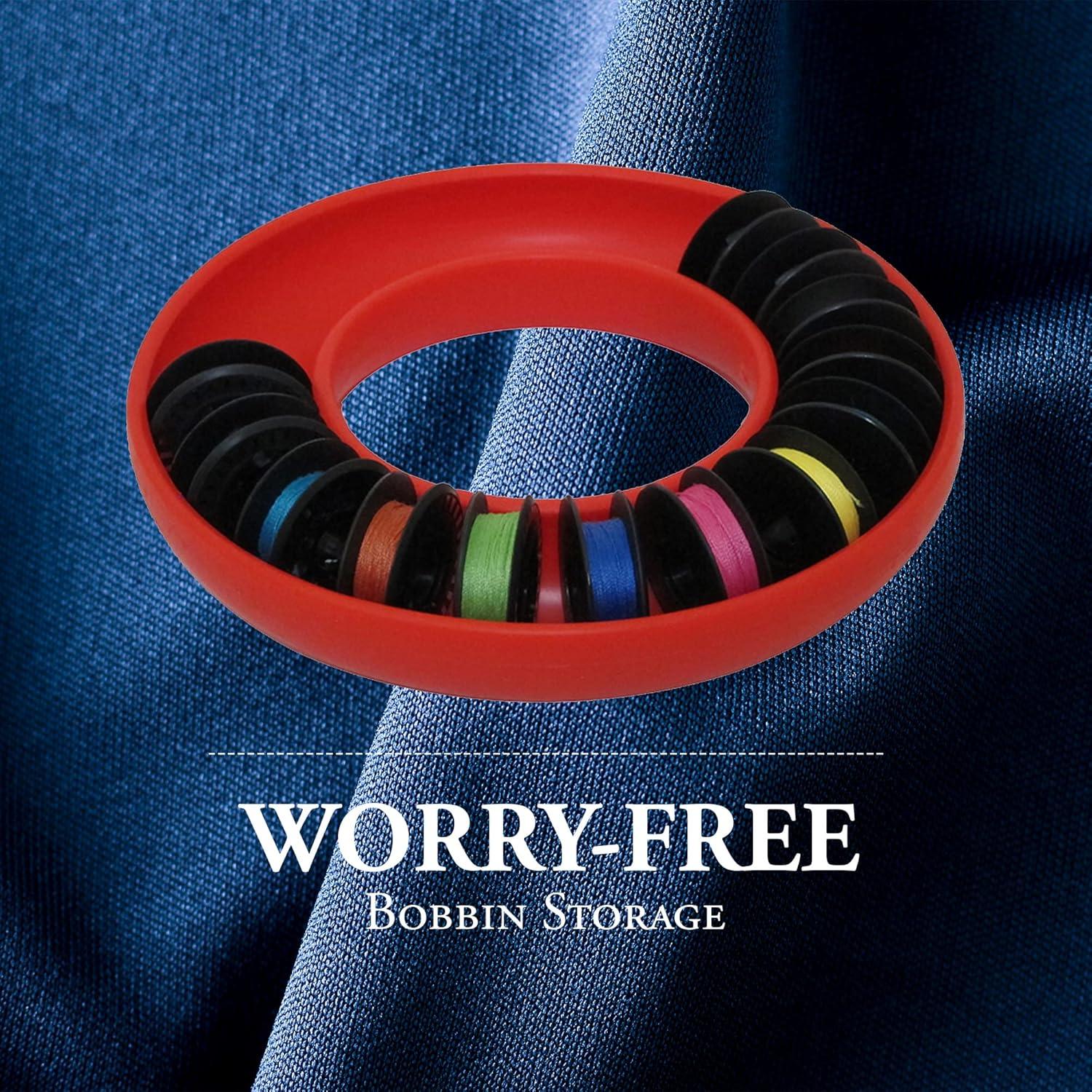 Organizador de Bobinas BobbinSaver Euro-Notions Rojo 20+ Bobinas