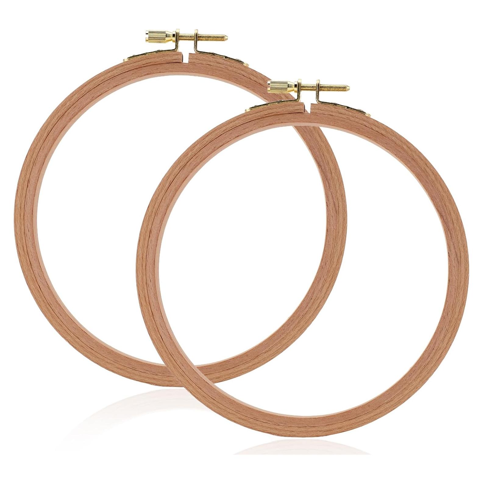 Juego de 2 Aros de Bordado de Madera Clofiak 15.24 cm