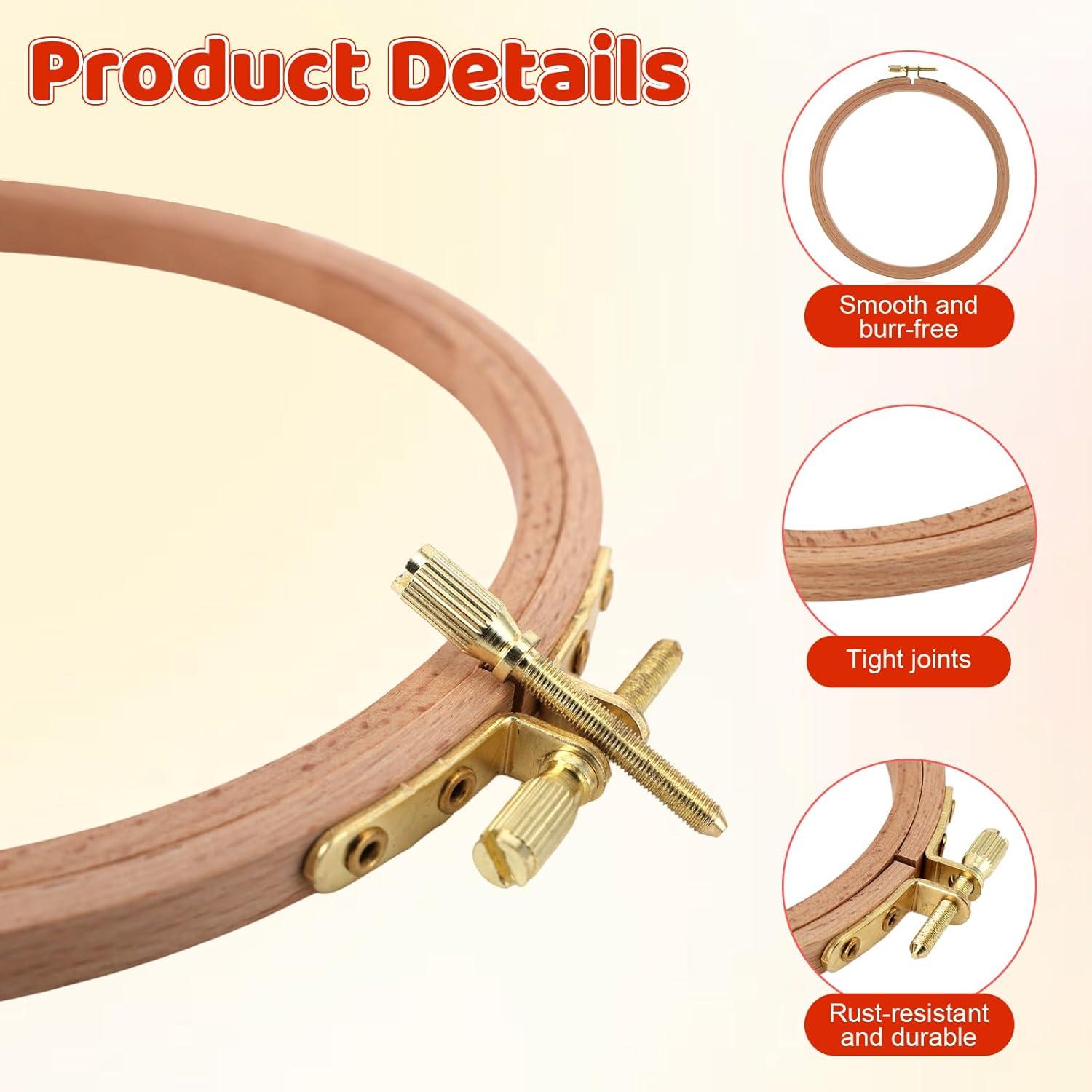 Juego de 2 Aros de Bordado de Madera Clofiak 15.24 cm