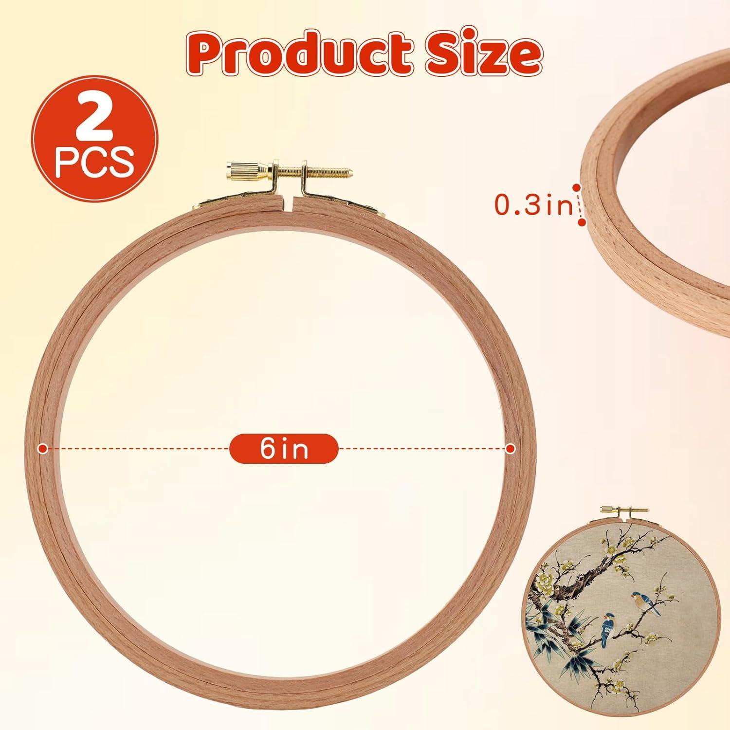 Juego de 2 Aros de Bordado de Madera Clofiak 15.24 cm