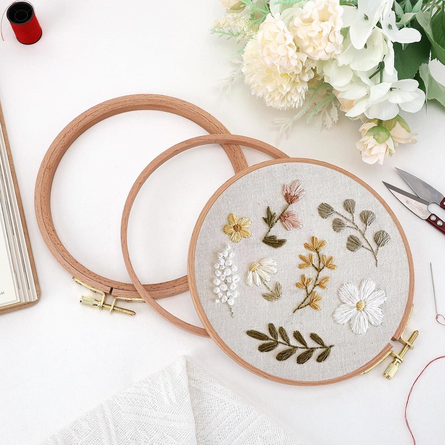 Juego de 2 Aros de Bordado de Madera Clofiak 15.24 cm