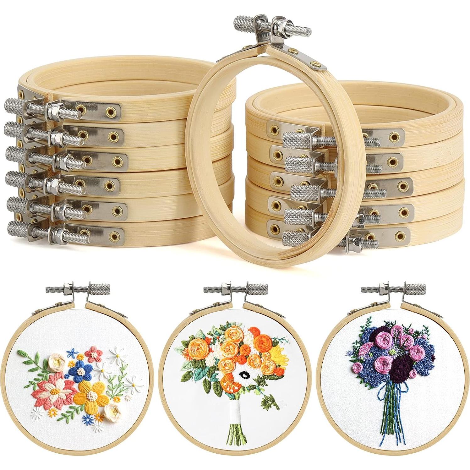 Aros de Bordado de Bambú BigOtters 12PCS 7.62 cm para Manualidades