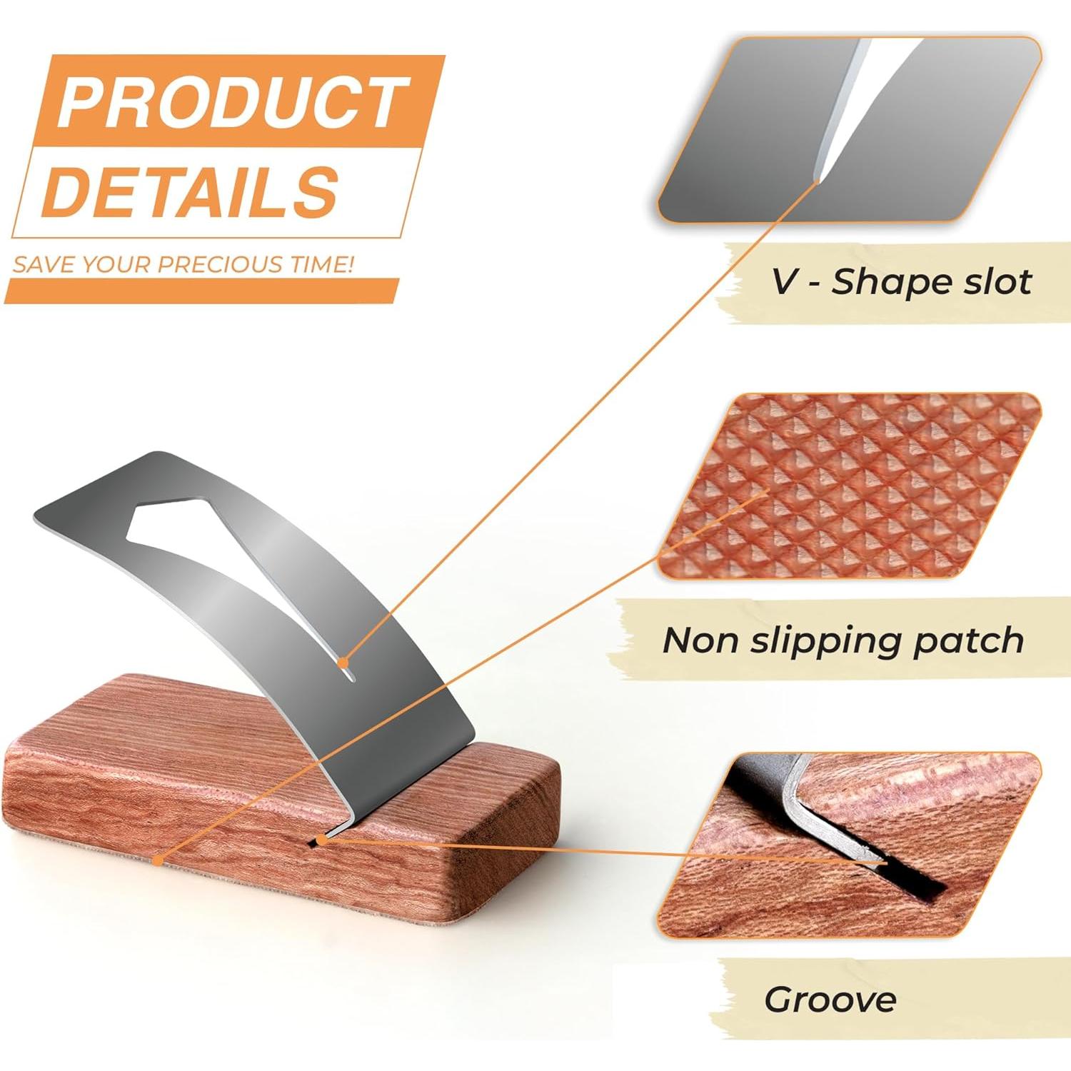 Herramienta Jig para Cremallera Savina - Acero Inoxidable y Madera Dura