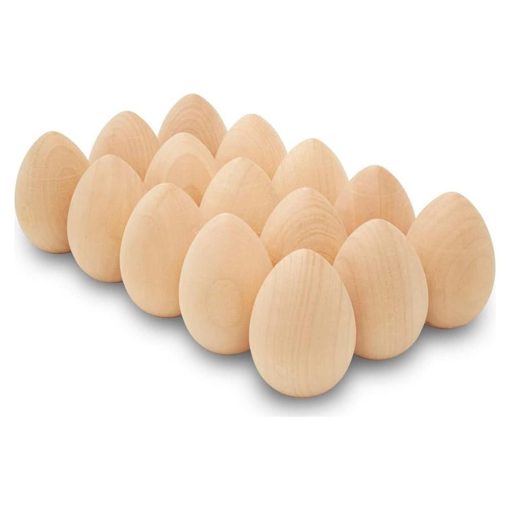 Huevos de Madera para Pintar Woodpeckers - 30 Unidades 5 cm