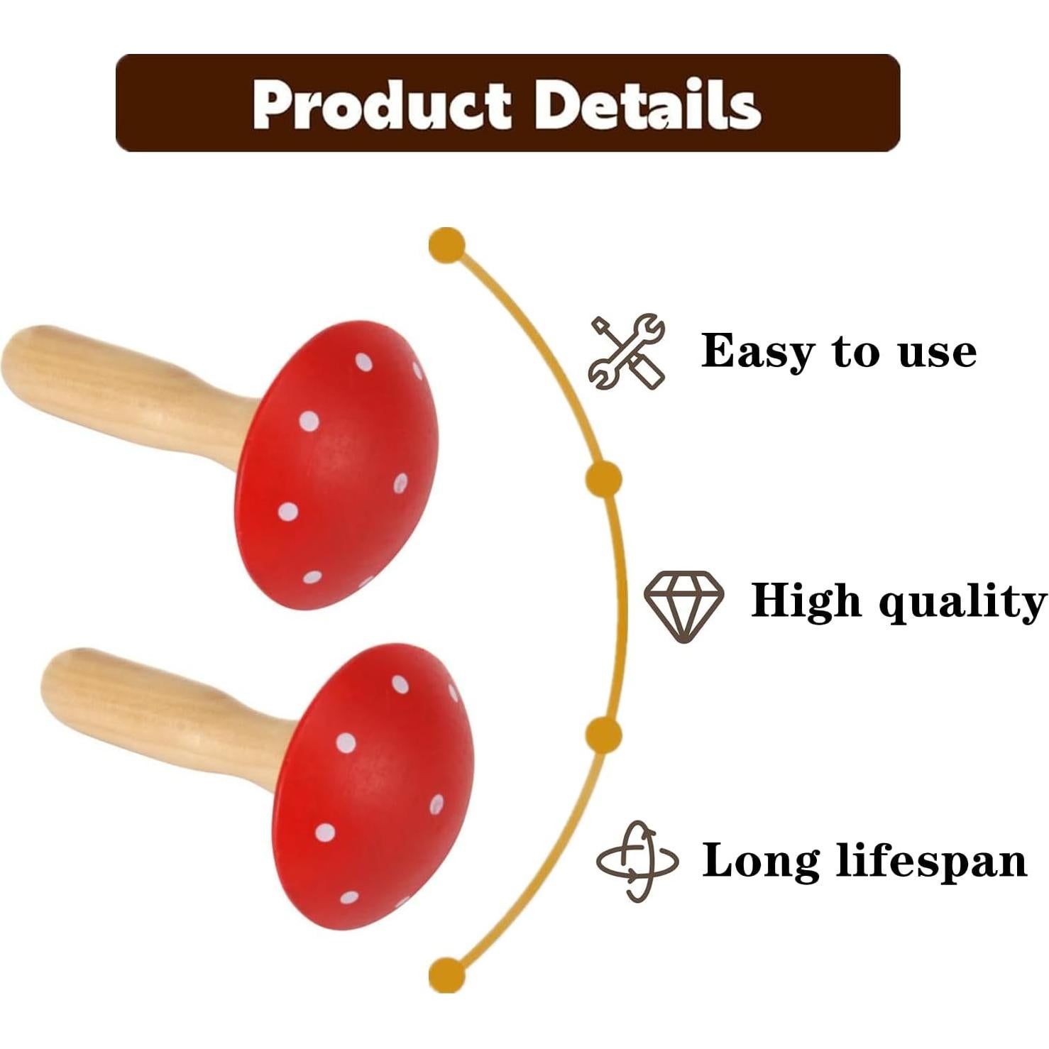 Set de 2 Hongos de Remiendo de Madera Yimluofa - Compactos y Ergonómicos