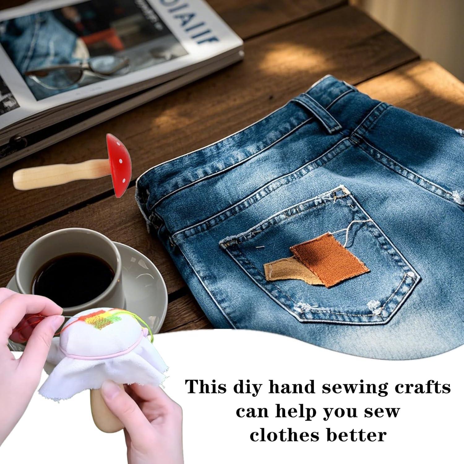 Set de 2 Hongos de Remiendo de Madera Yimluofa - Compactos y Ergonómicos