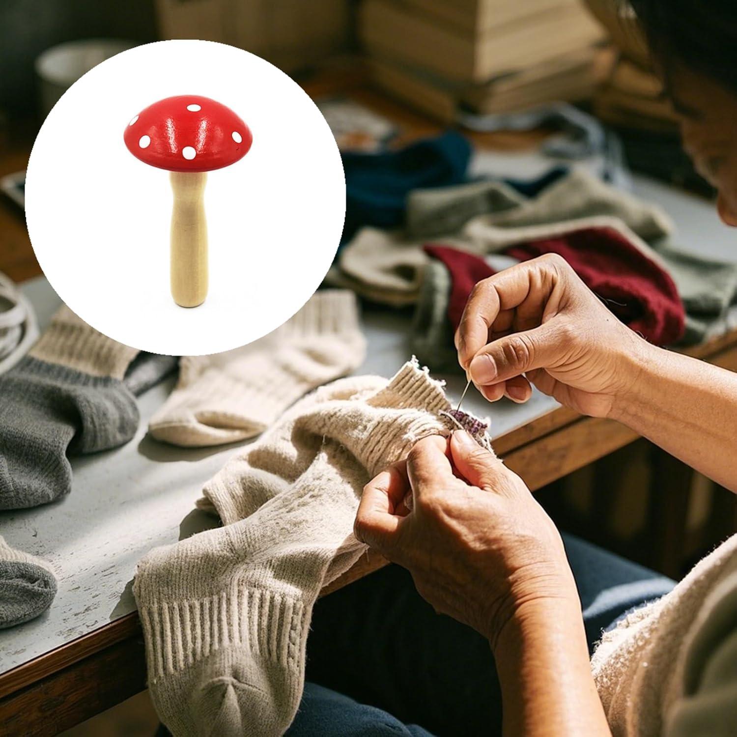 Set de 2 Hongos de Remiendo de Madera Yimluofa - Compactos y Ergonómicos