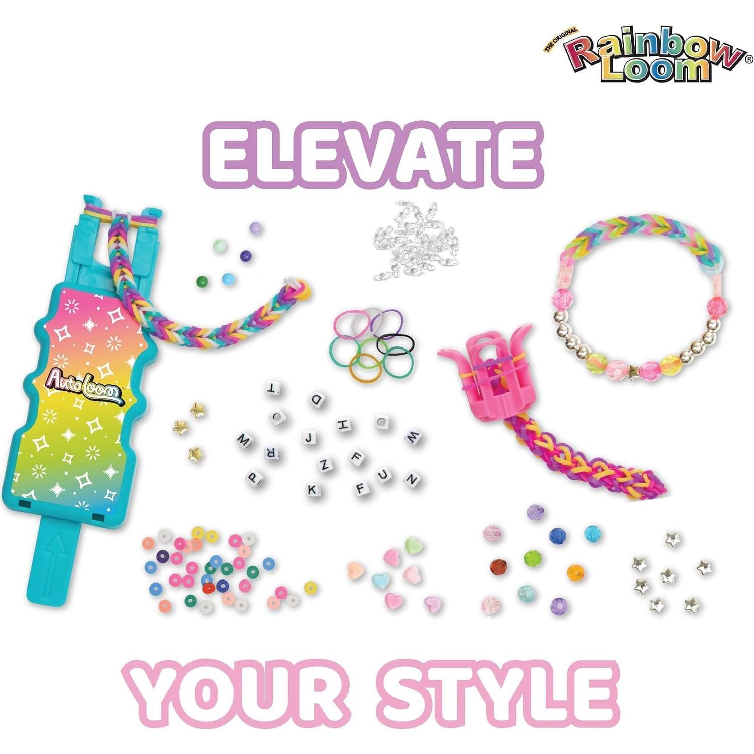 Kit de Manualidades Rainbow Loom AutoLoom Rainbow Bliss - 2400 Bandas y 1000 Perlas