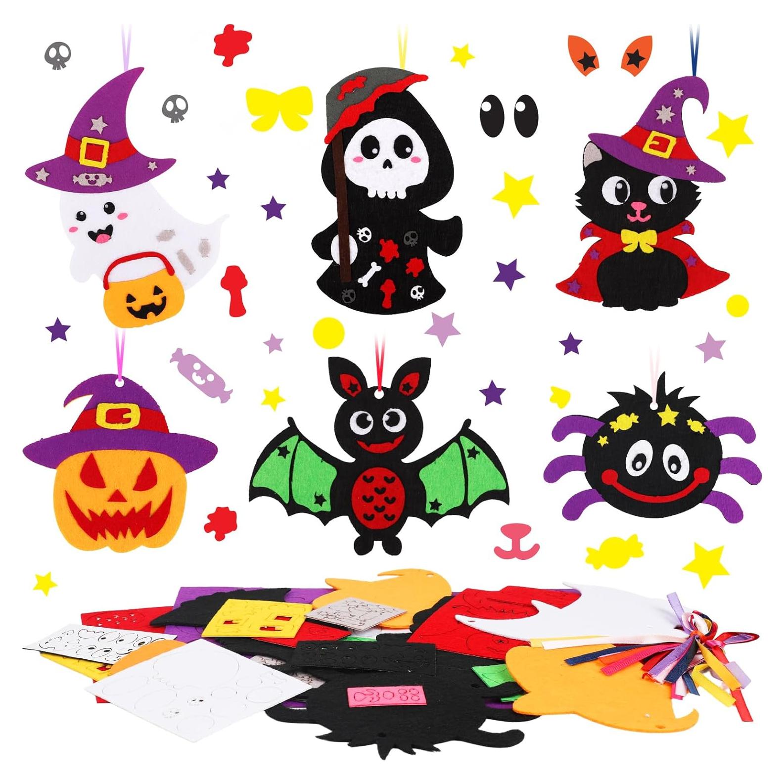 Kit de Manualidades de Halloween DERAYEE 12 Piezas Fieltro