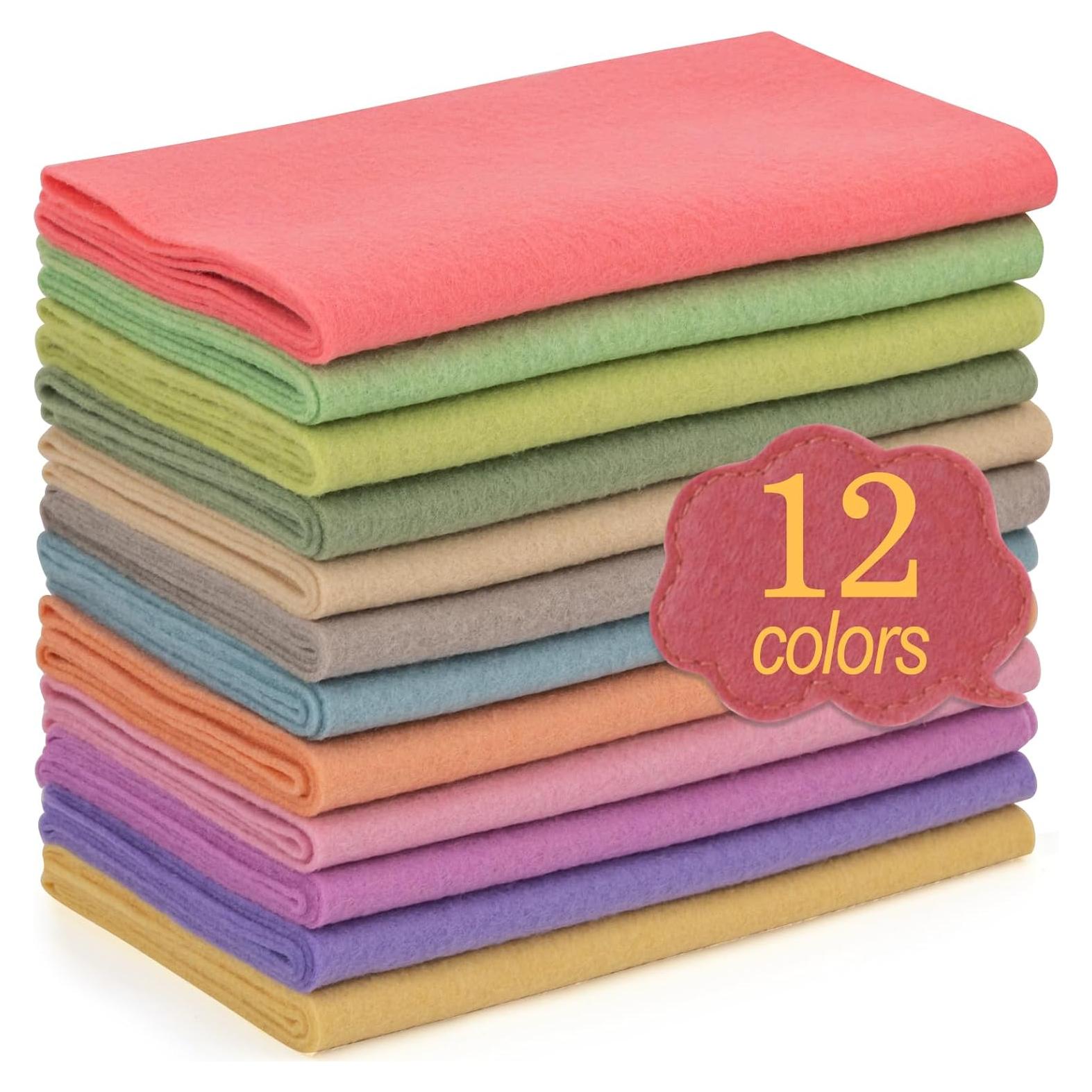 XSEINO 12 Rollos Fieltro Suave 20.5x90cm 1.4mm Serie Morandi