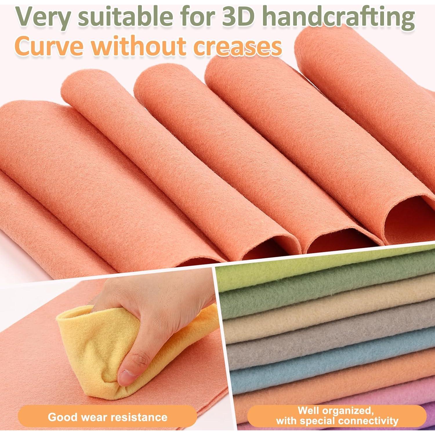 XSEINO 12 Rollos Fieltro Suave 20.5x90cm 1.4mm Serie Morandi