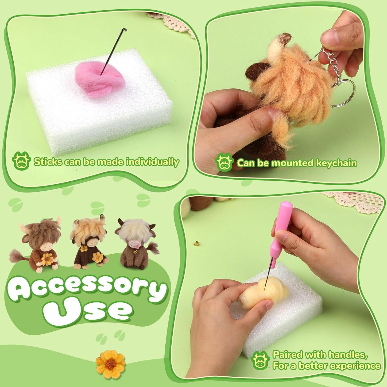 Kit de Fieltro de Lana Yizzvb Vaca de las Tierras Altas