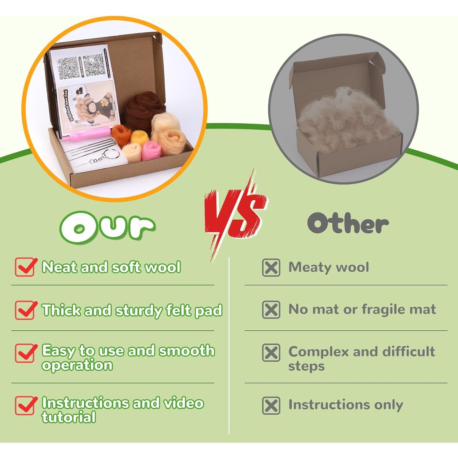 Kit de Fieltro de Lana Yizzvb Vaca de las Tierras Altas