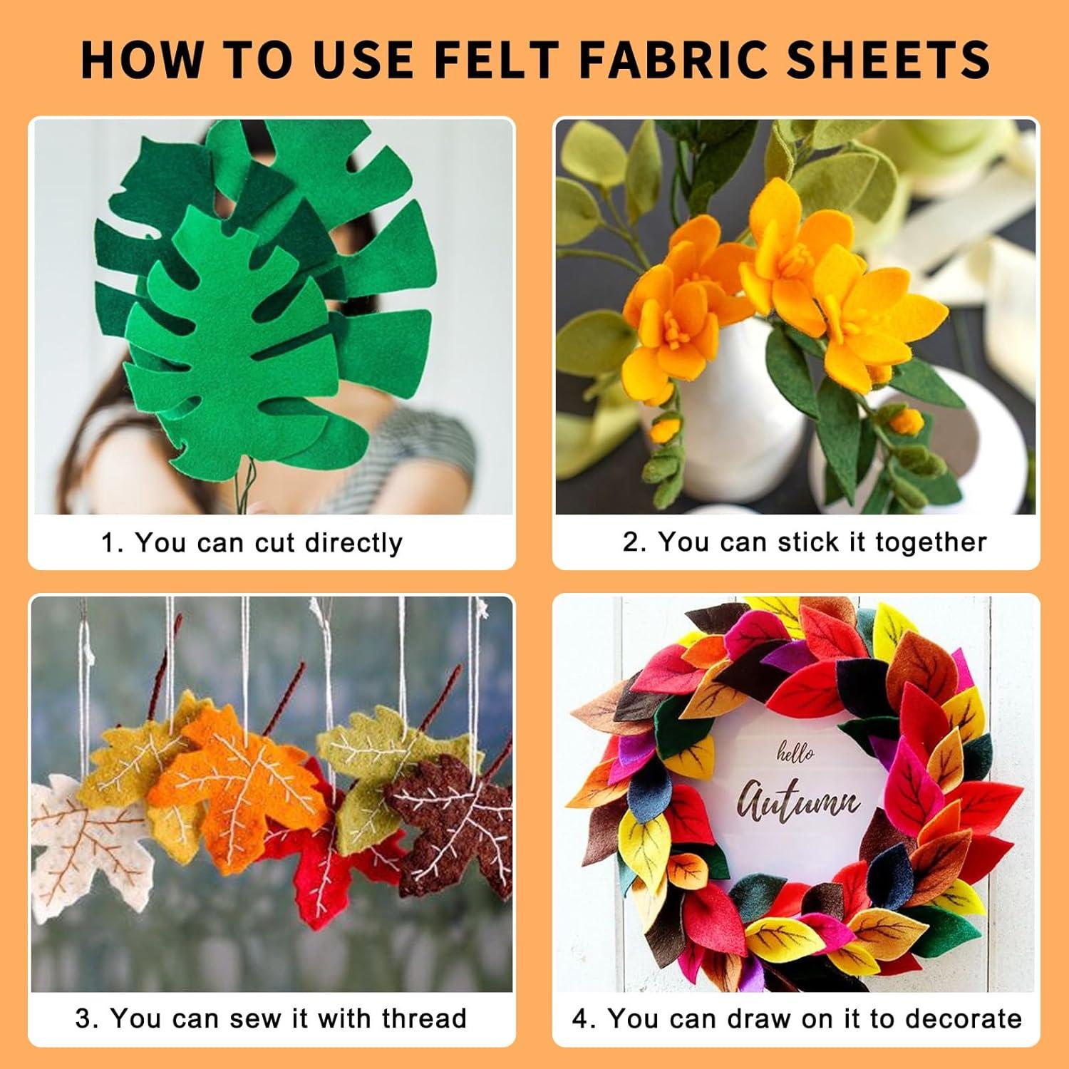 Hojas de Fieltro HTVRONT 40pcs A4 20x30cm 1mm Colores Variados