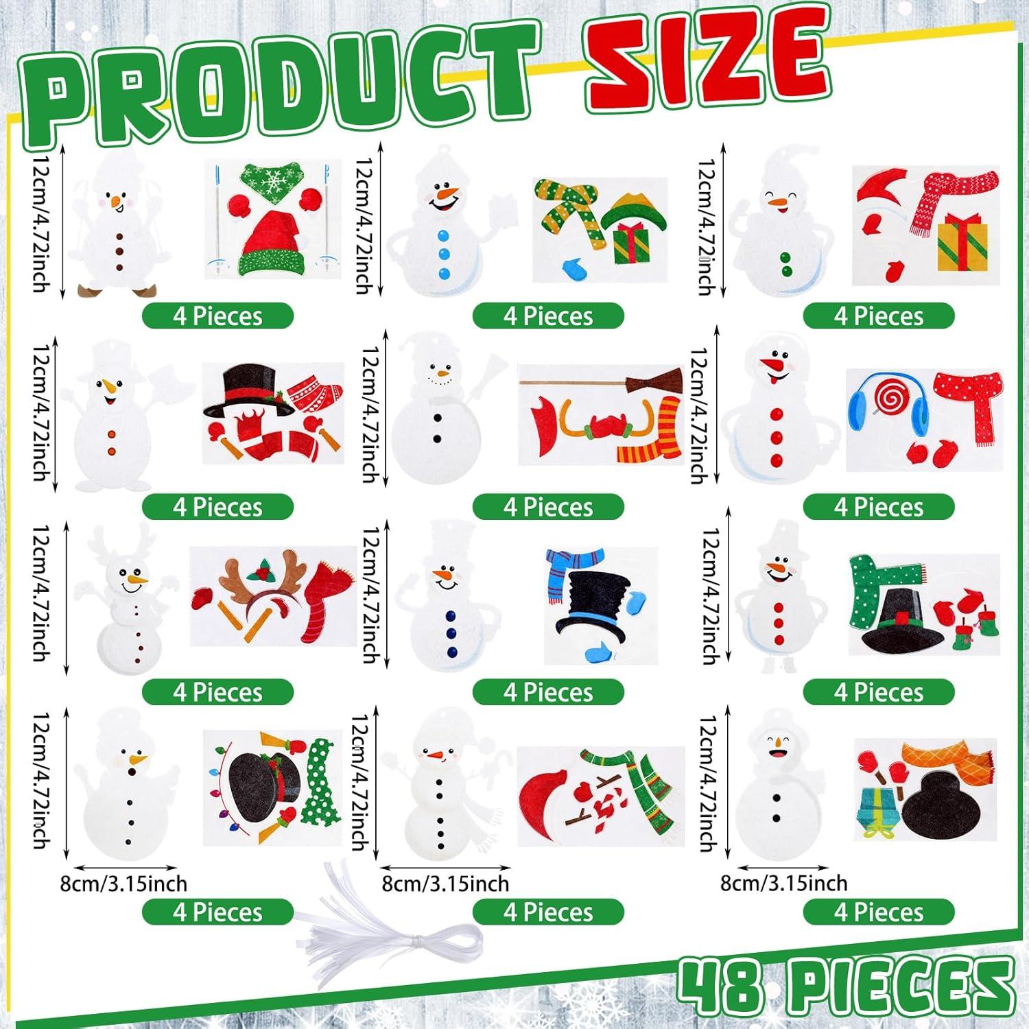 24 Kits de Manualidades de Fieltro Navideño FuWeave - Muñeco de Nieve