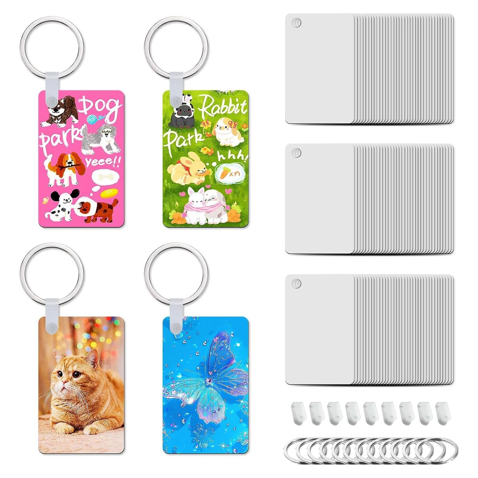 Paquete de 60 llaveros de aluminio Beclumas para sublimación