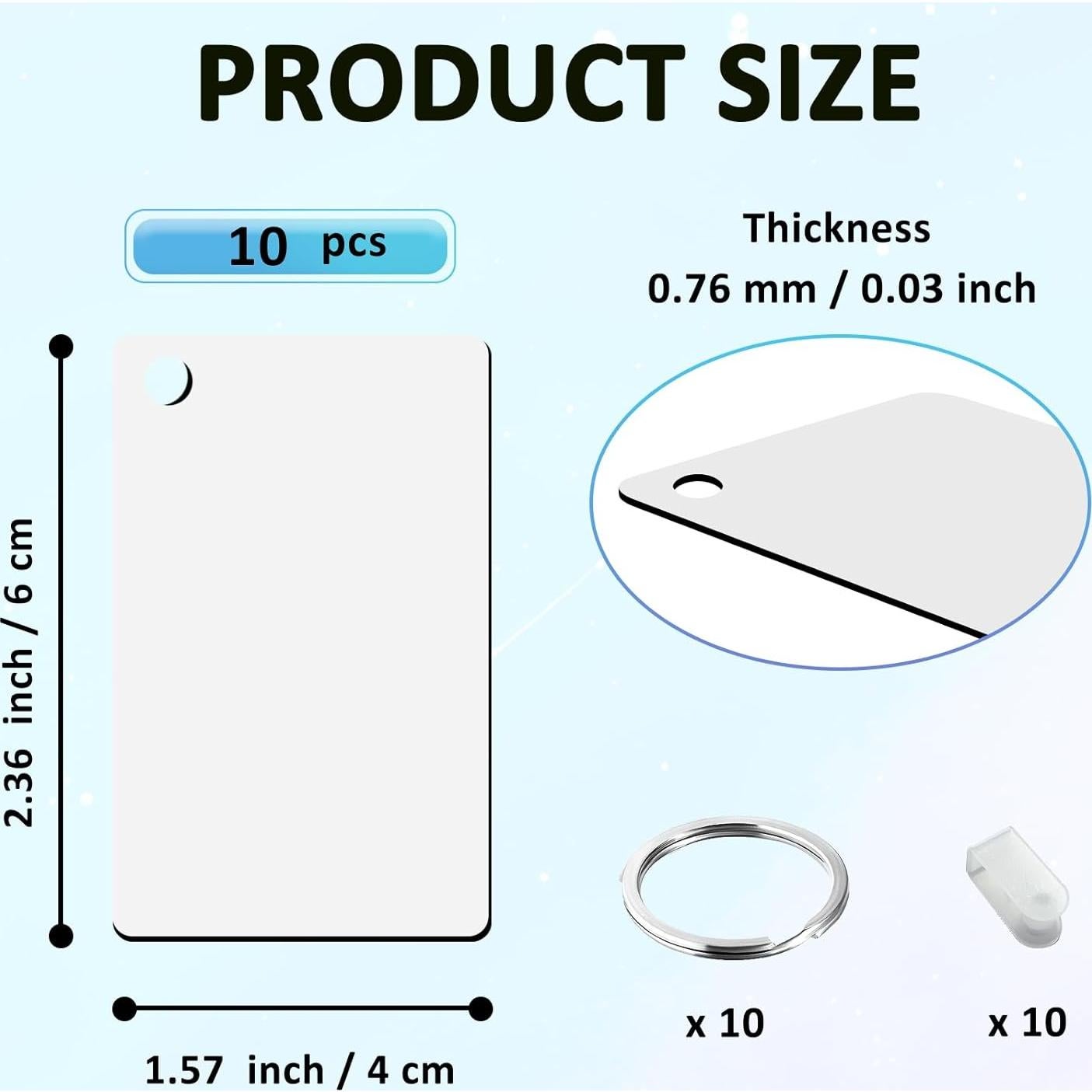 Paquete de 60 llaveros de aluminio Beclumas para sublimación