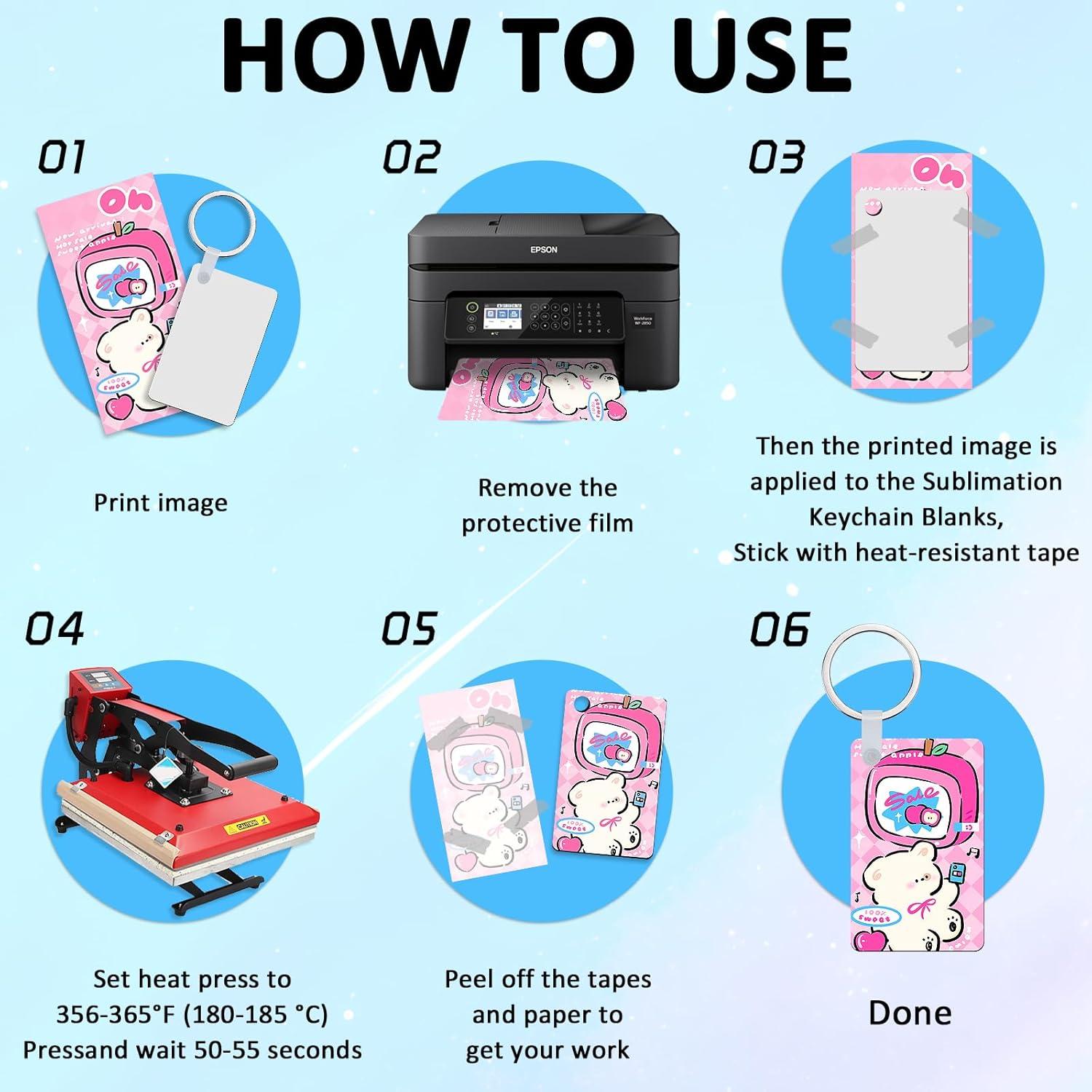 Paquete de 60 llaveros de aluminio Beclumas para sublimación