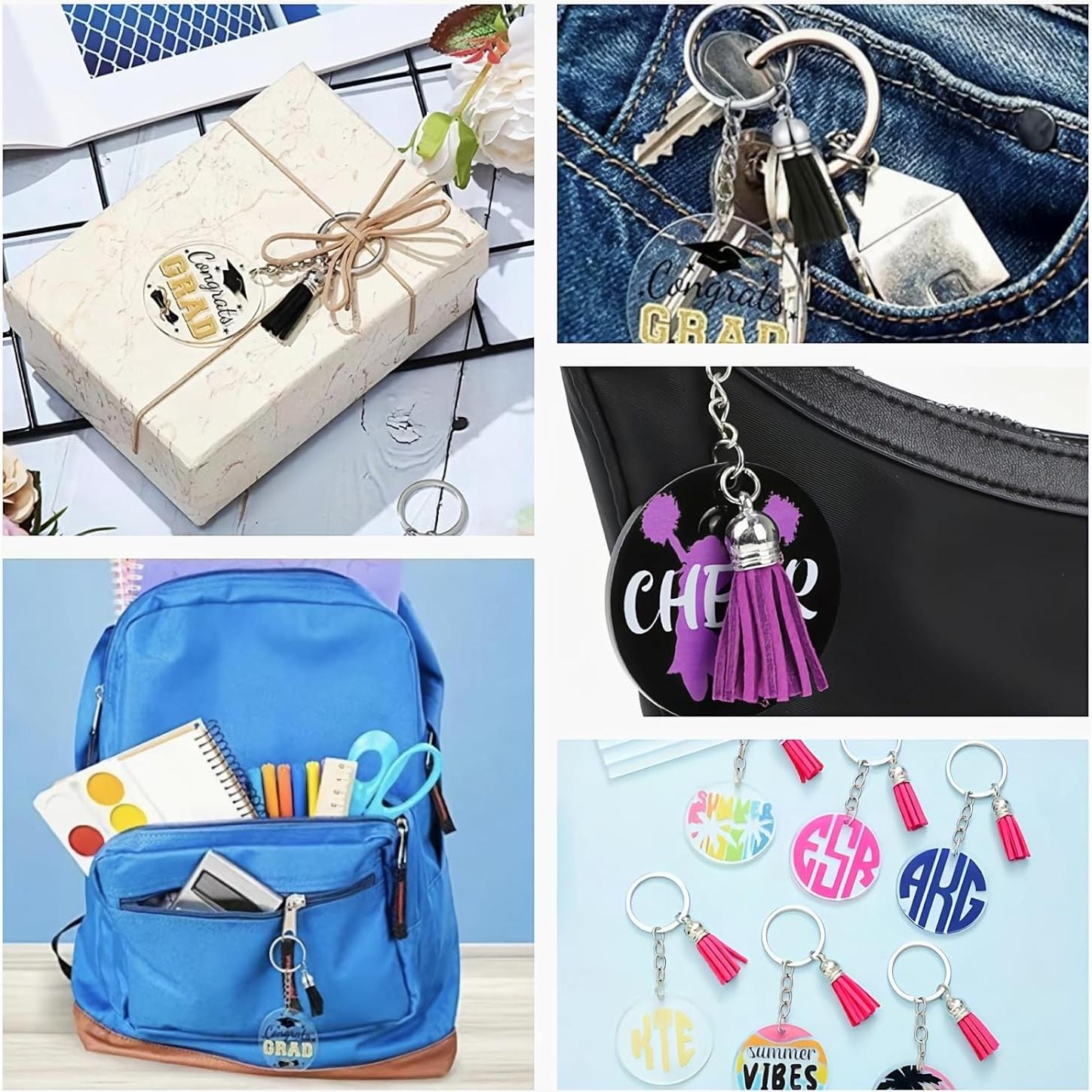 Kit de llaveros acrílicos DIY XLLHYLBD 120 piezas redondas