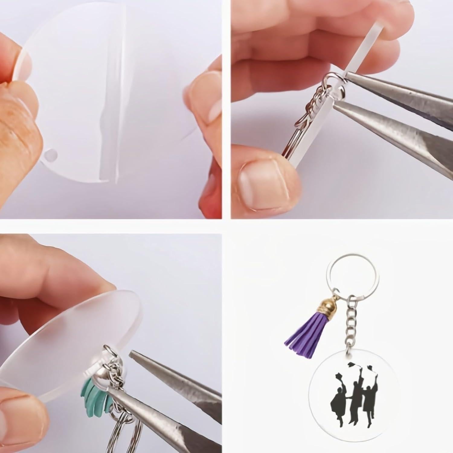 Kit de llaveros acrílicos DIY XLLHYLBD 120 piezas redondas