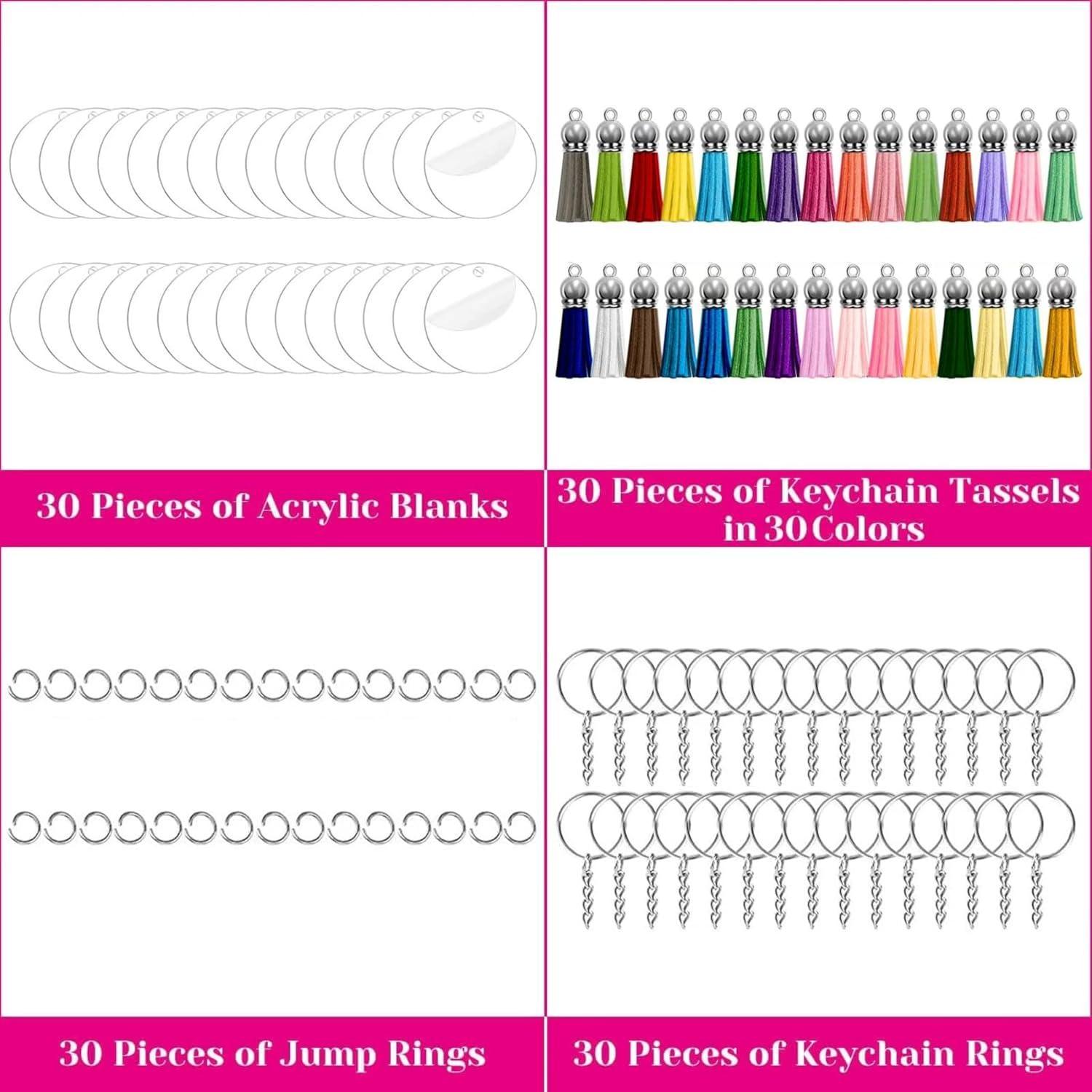 Kit de llaveros acrílicos DIY XLLHYLBD 120 piezas redondas