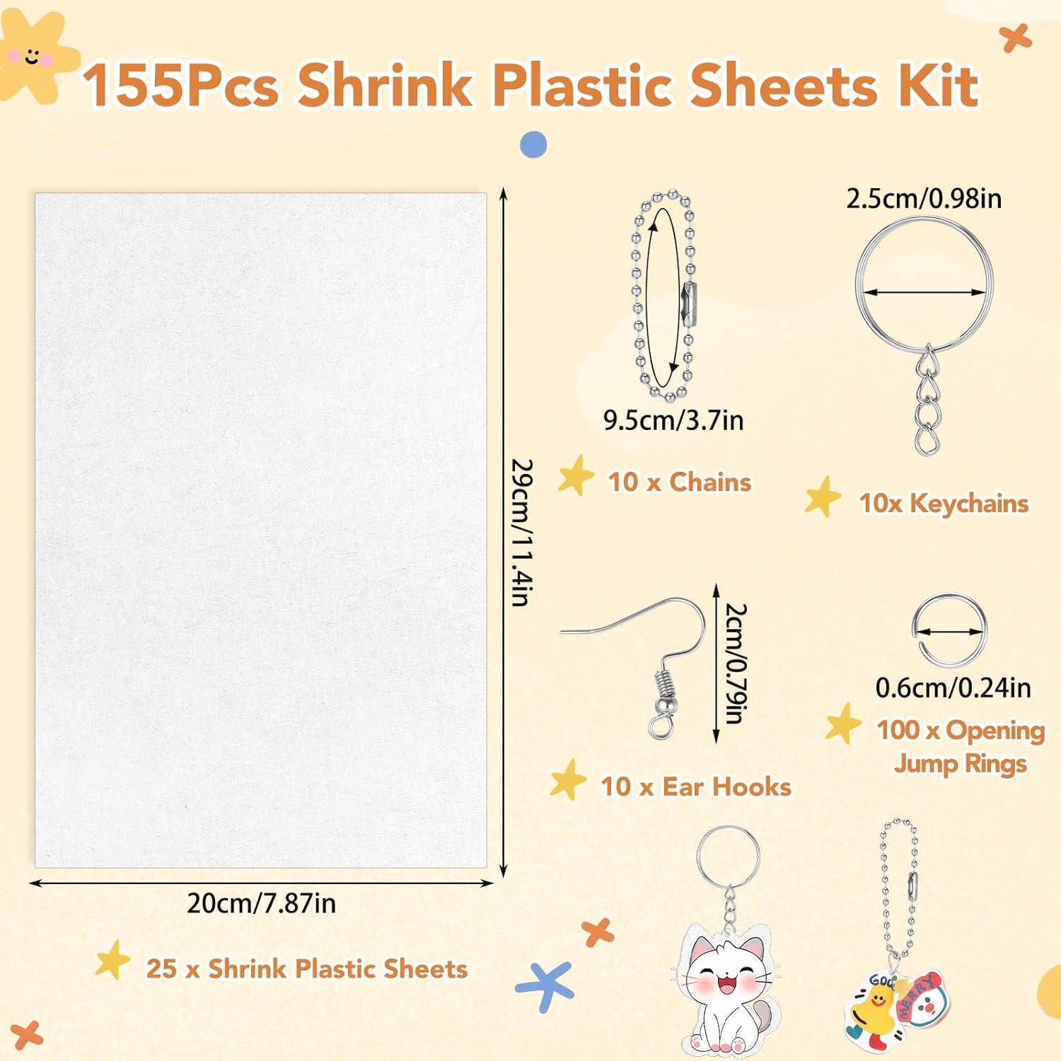 Kit de Hojas de Plástico Retráctil Prudiut 155 Pcs DIY Manualidades