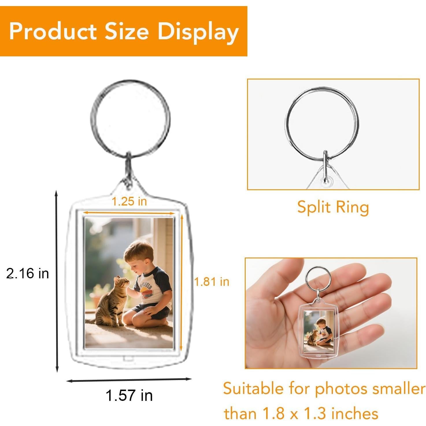 Paquete de 150 llaveros acrílicos transparentes Aiqriwv 5.51x3.98cm