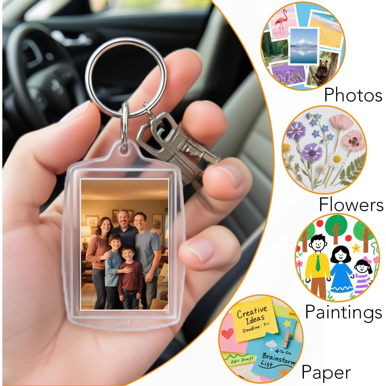 Paquete de 150 llaveros acrílicos transparentes Aiqriwv 5.51x3.98cm