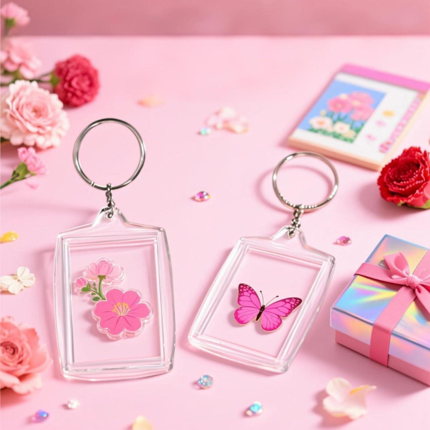 Paquete de 150 llaveros acrílicos transparentes Aiqriwv 5.51x3.98cm