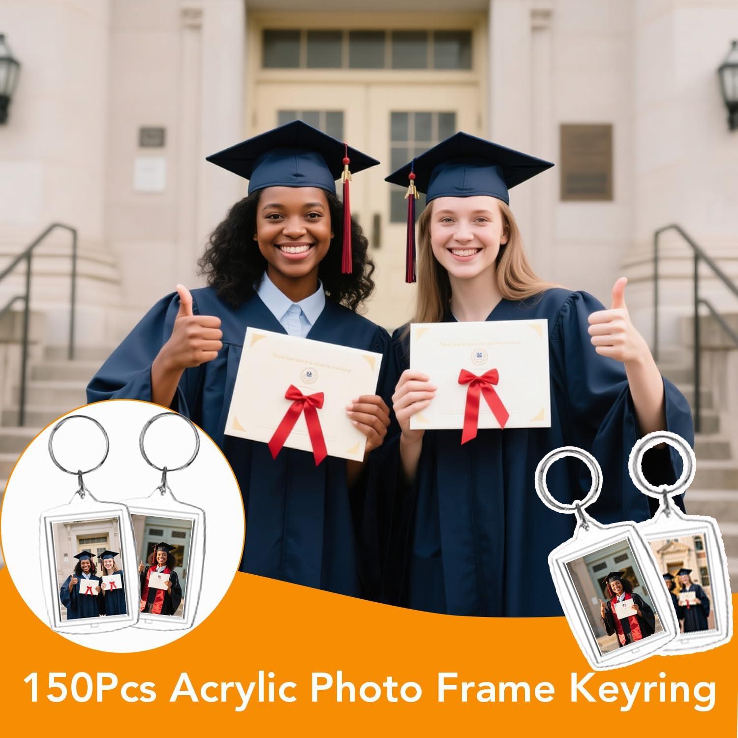 Paquete de 150 llaveros acrílicos transparentes Aiqriwv 5.51x3.98cm