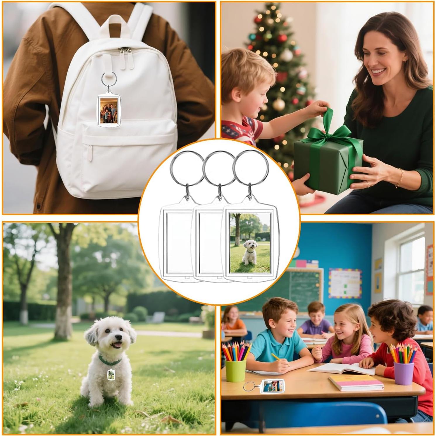 Paquete de 150 llaveros acrílicos transparentes Aiqriwv 5.51x3.98cm