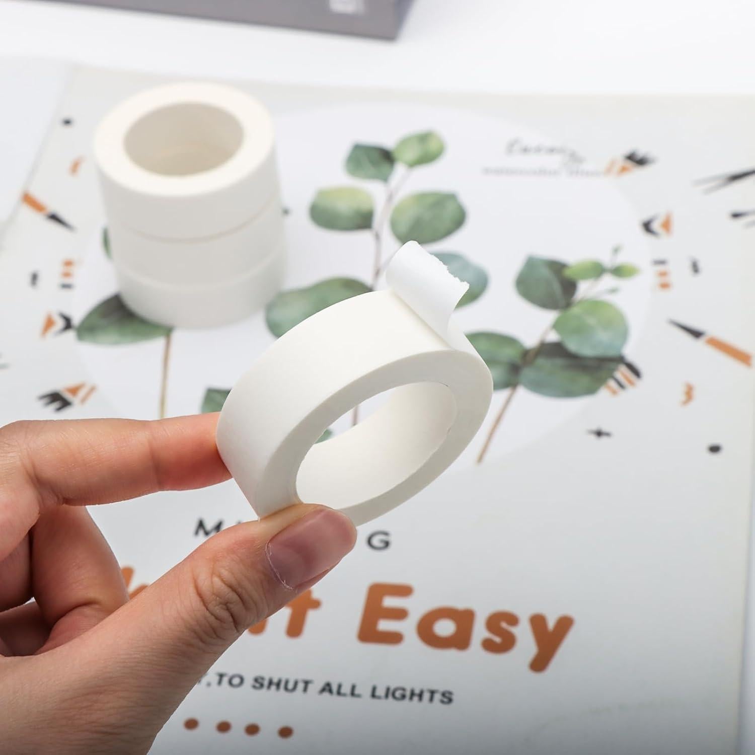 Cinta Washi Sólida Blanca NatSumeBasics 15mm x 10m