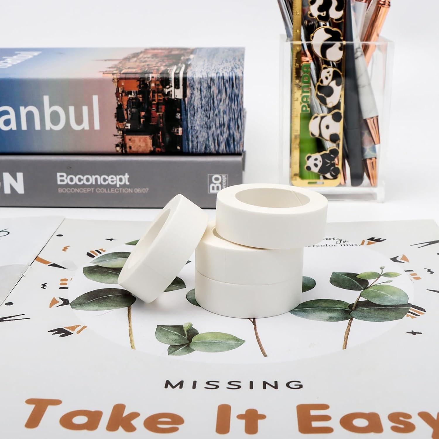 Cinta Washi Sólida Blanca NatSumeBasics 15mm x 10m