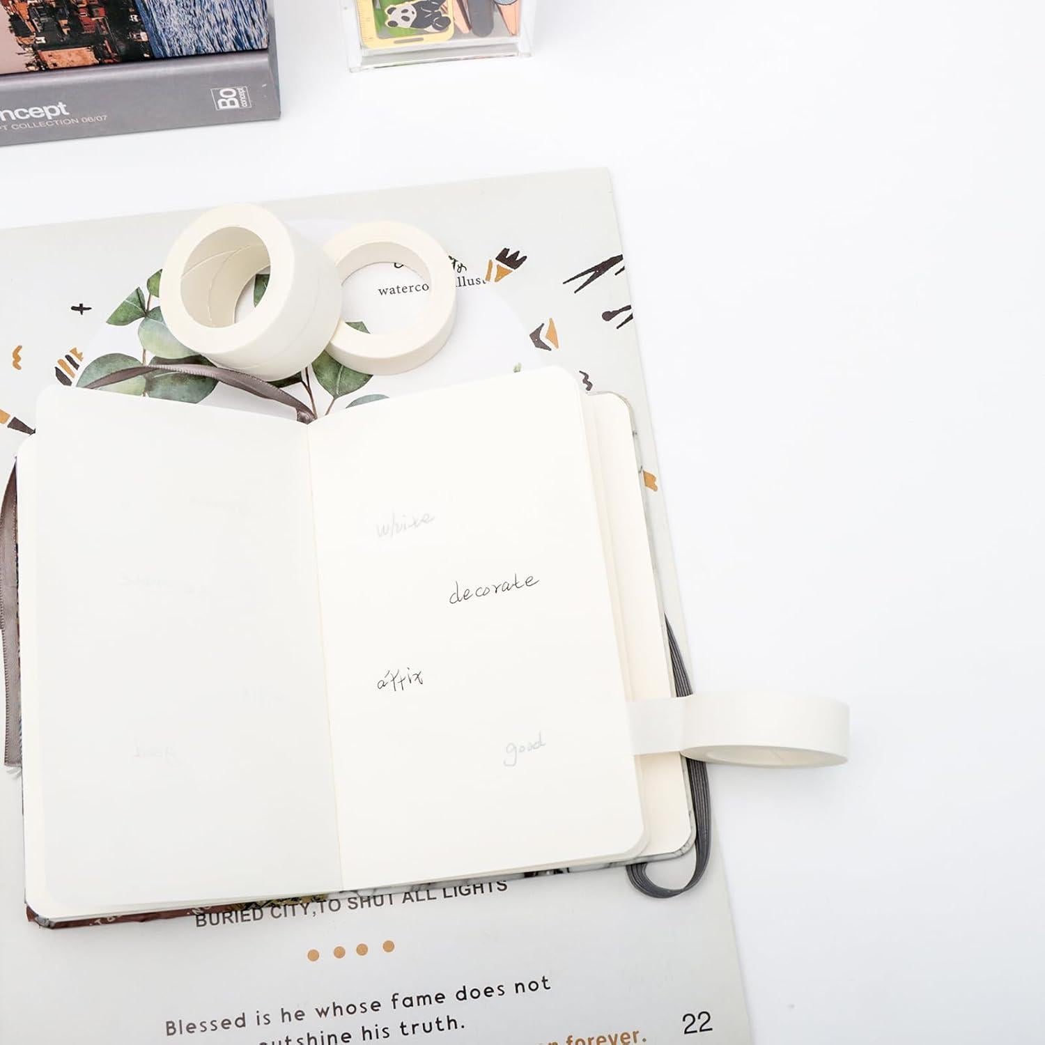 Cinta Washi Sólida Blanca NatSumeBasics 15mm x 10m