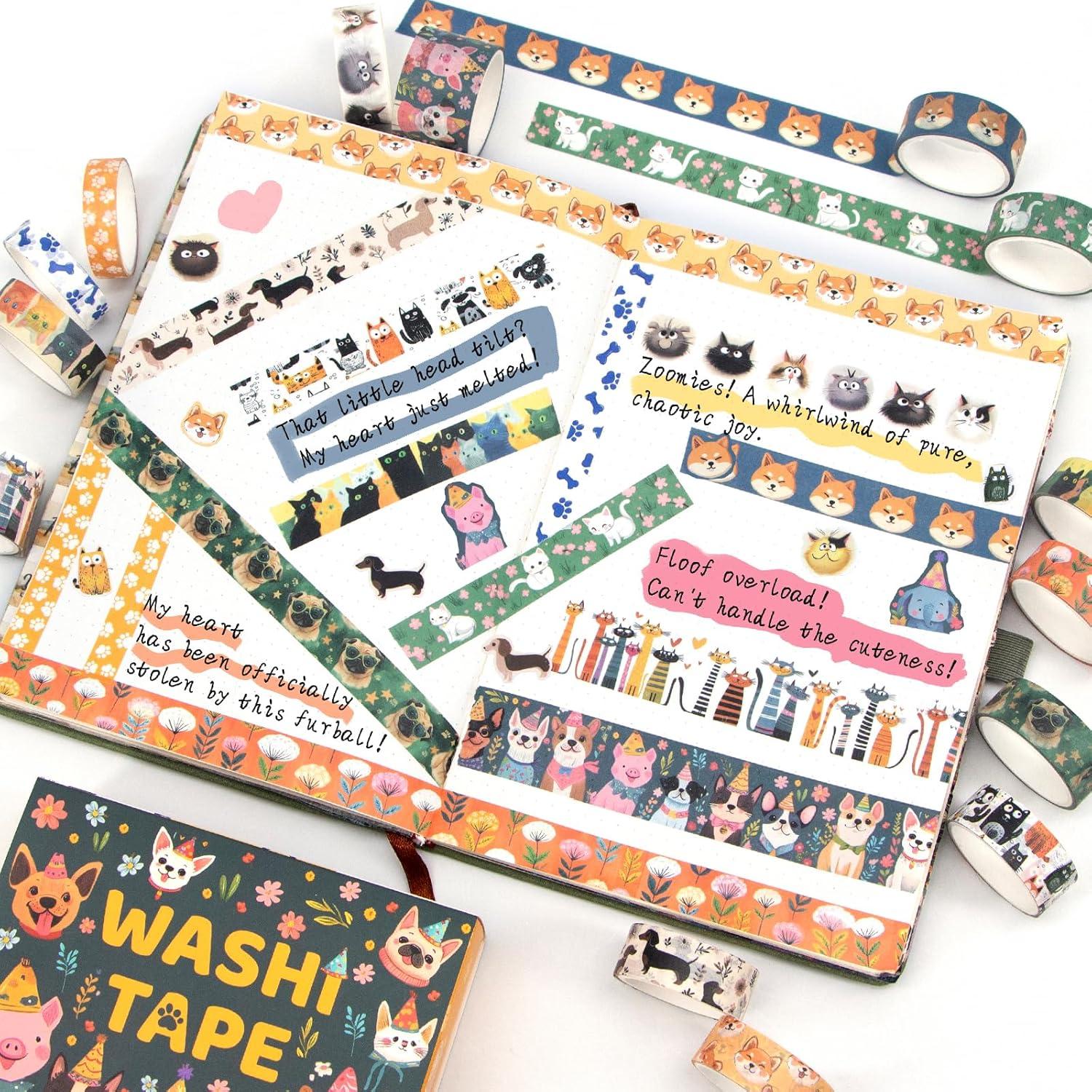 Juego de Washi Tape Kovano 14 Rollos Animales Kawaii