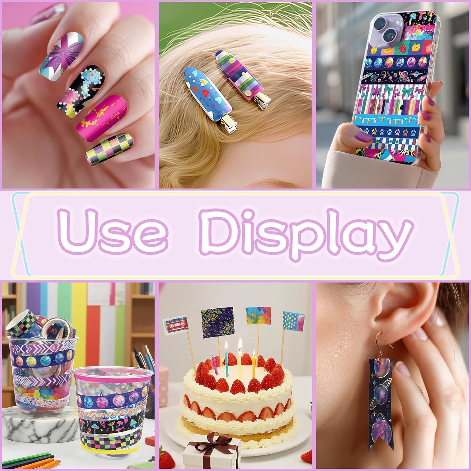 Juego de Cinta Washi Decorativa Ieebee - 42 Rollos con Foil Dorado