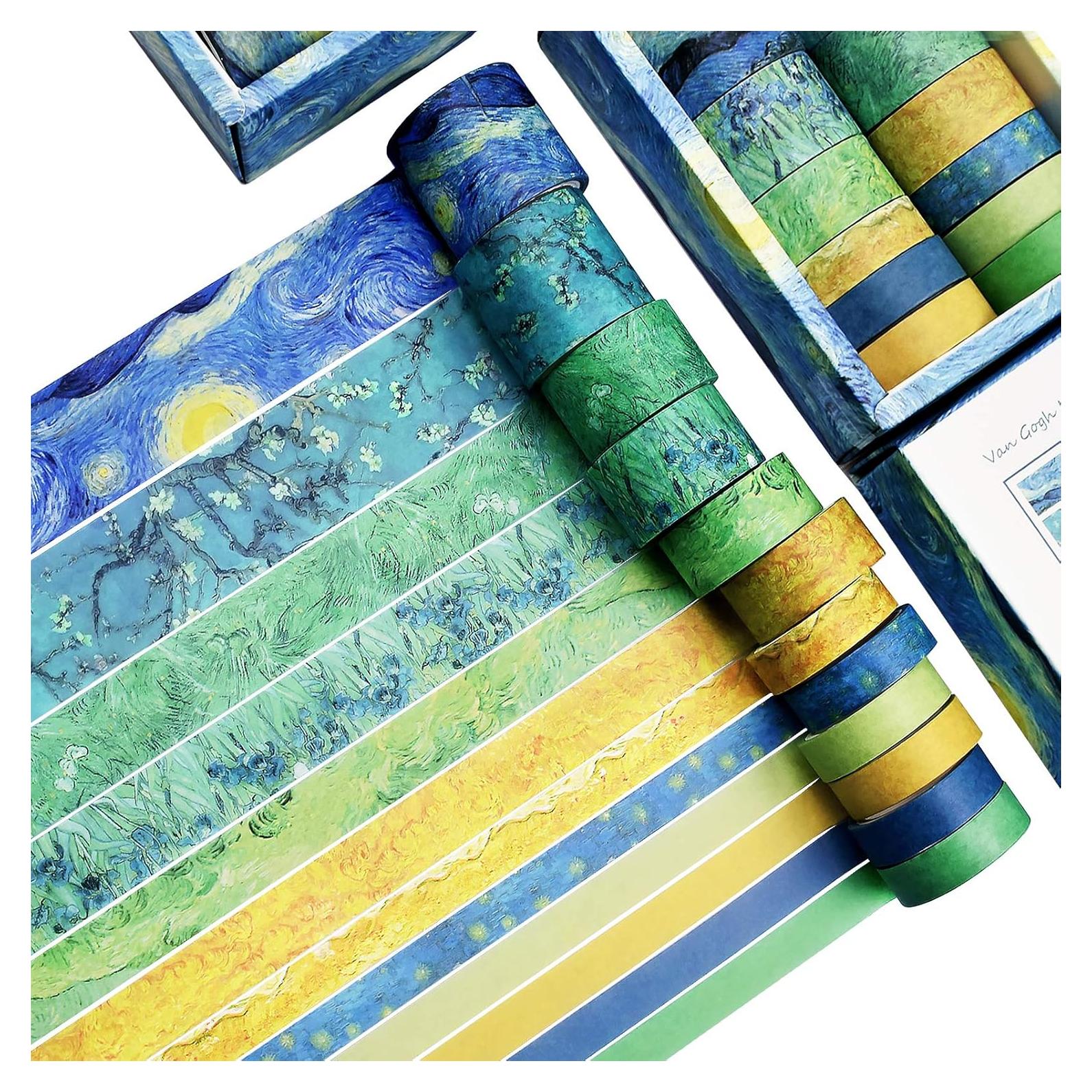 Juego de Washi Tape DAPUTOU 12 Rollos Noche Estrellada 3m