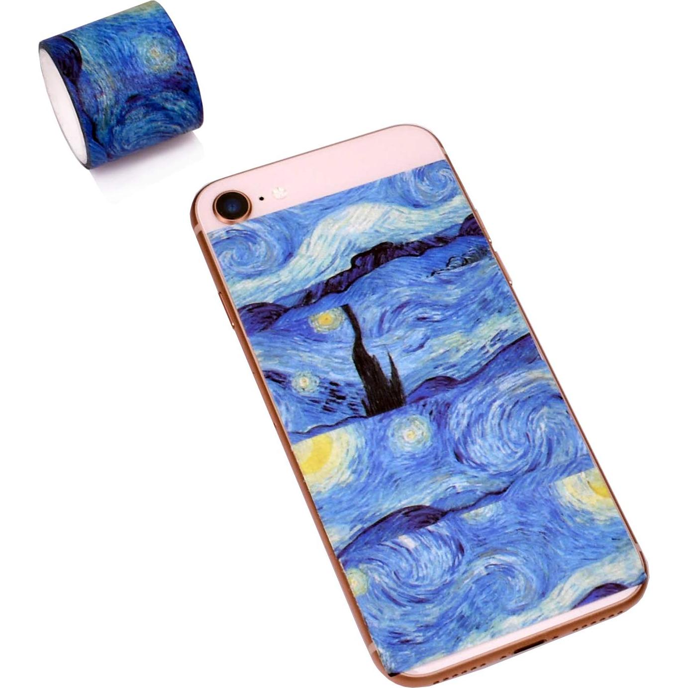 Juego de Washi Tape DAPUTOU 12 Rollos Noche Estrellada 3m