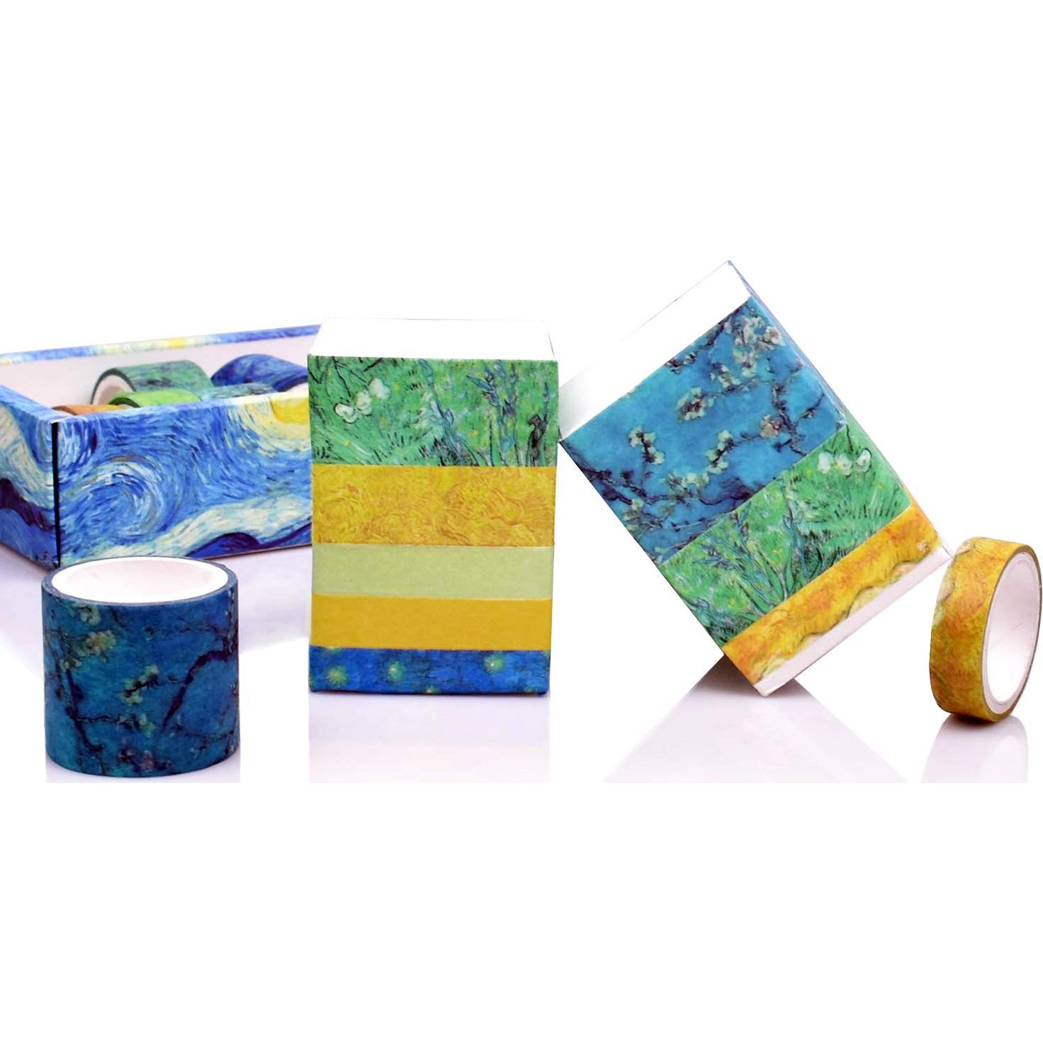 Juego de Washi Tape DAPUTOU 12 Rollos Noche Estrellada 3m