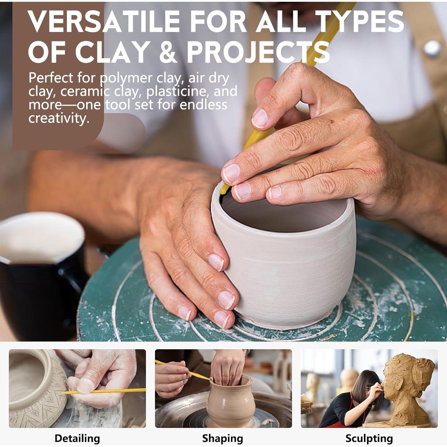 Kit de Herramientas de Cerámica FJCTER 18 Piezas para Modelado