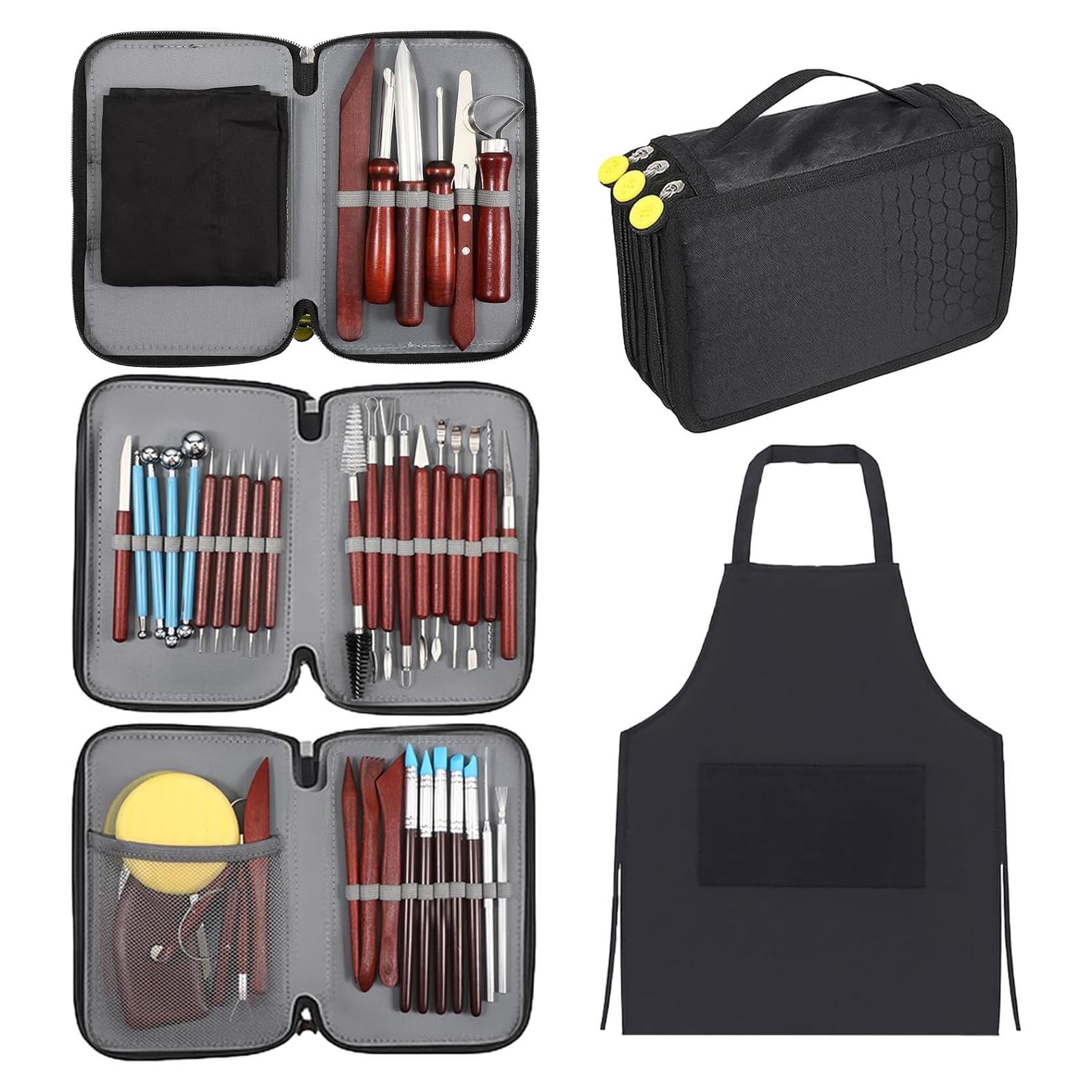 Kit de Herramientas de Cerámica Exclaith 42 Piezas con Bolsa