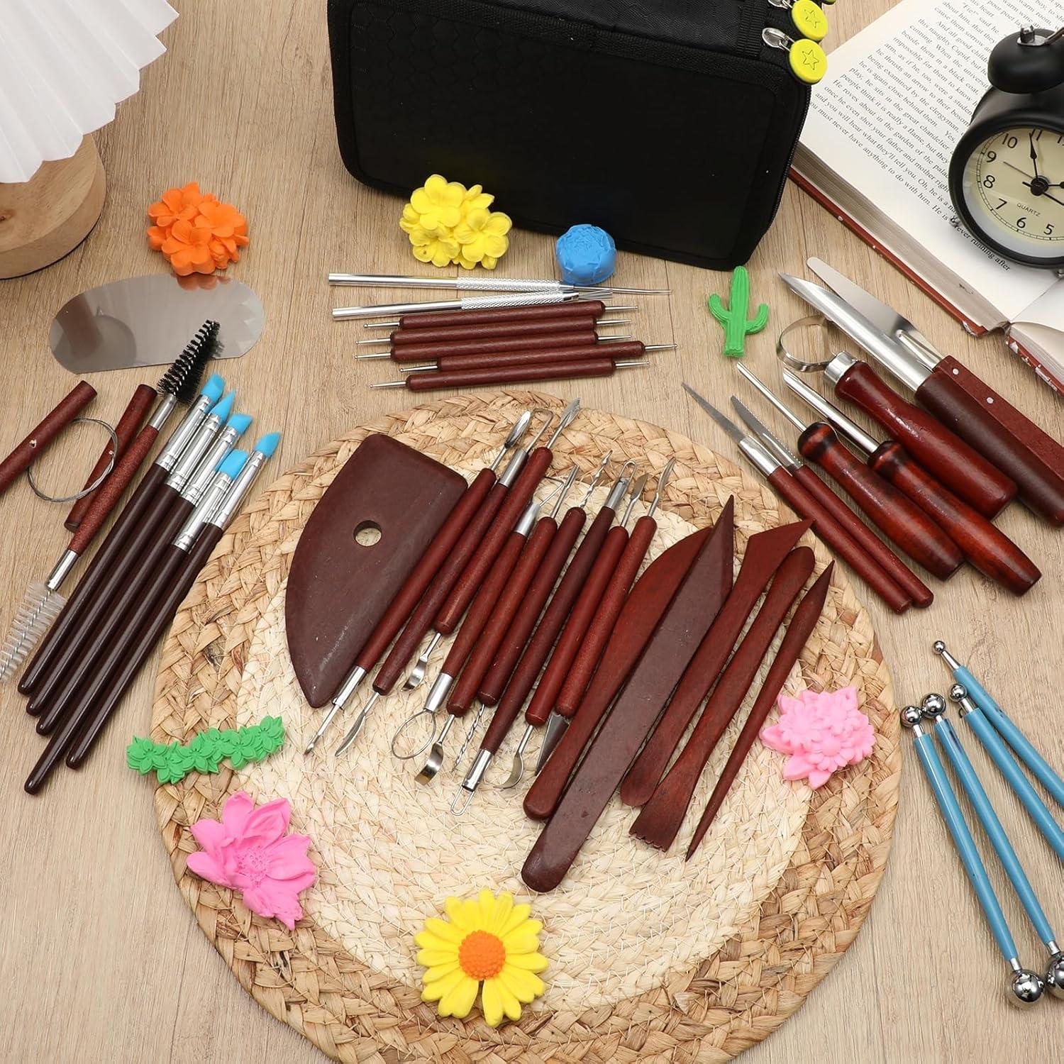 Kit de Herramientas de Cerámica Exclaith 42 Piezas con Bolsa