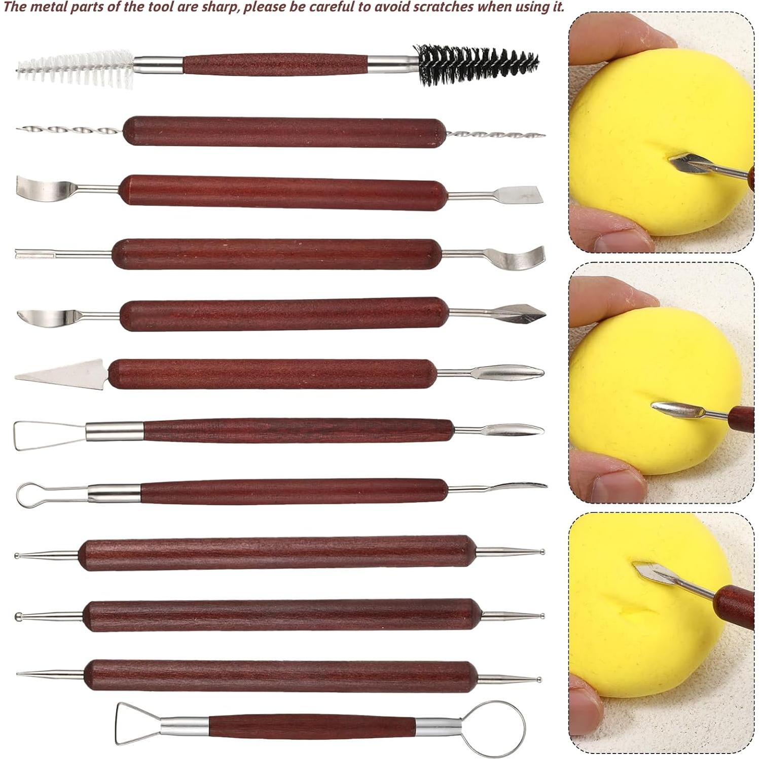 Kit de Herramientas de Cerámica Exclaith 42 Piezas con Bolsa