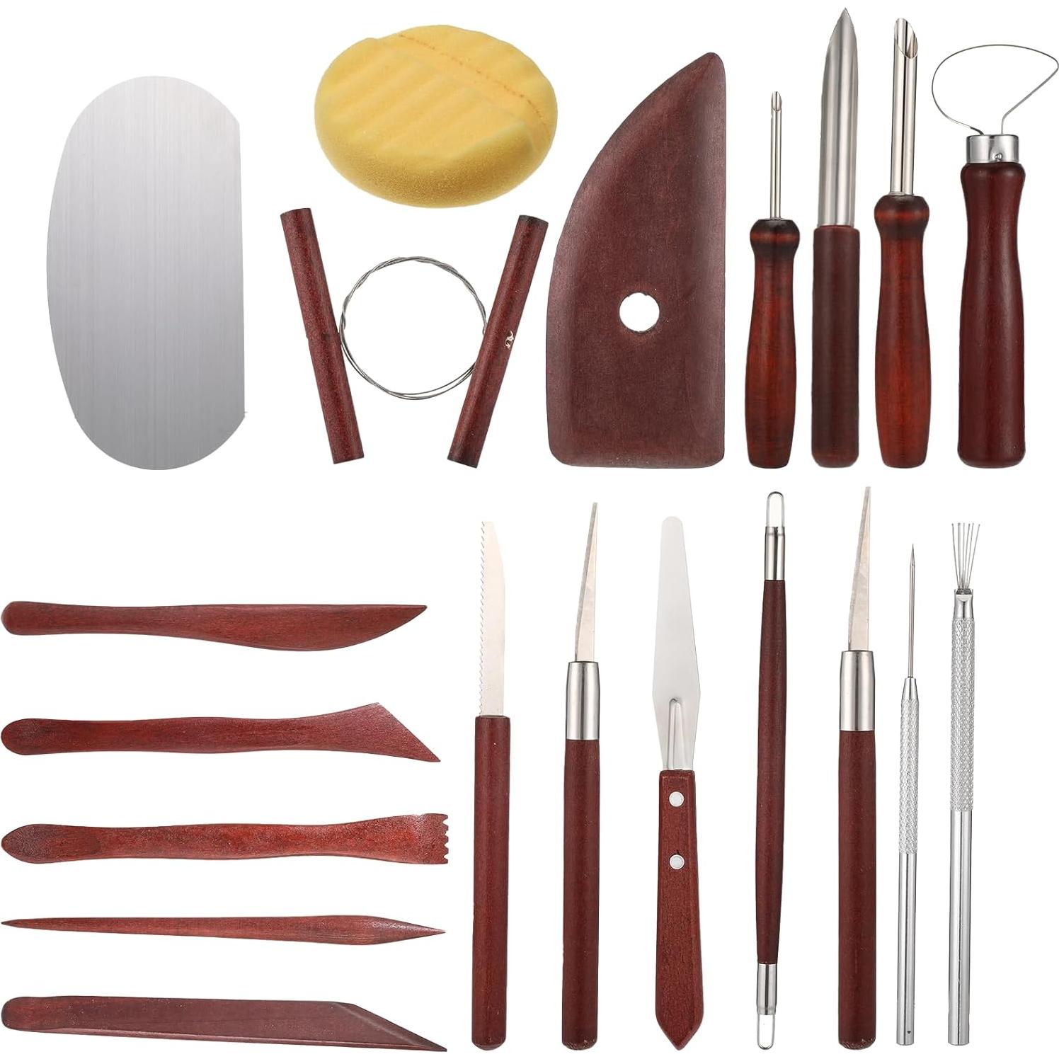 Kit de Herramientas de Cerámica Exclaith 42 Piezas con Bolsa