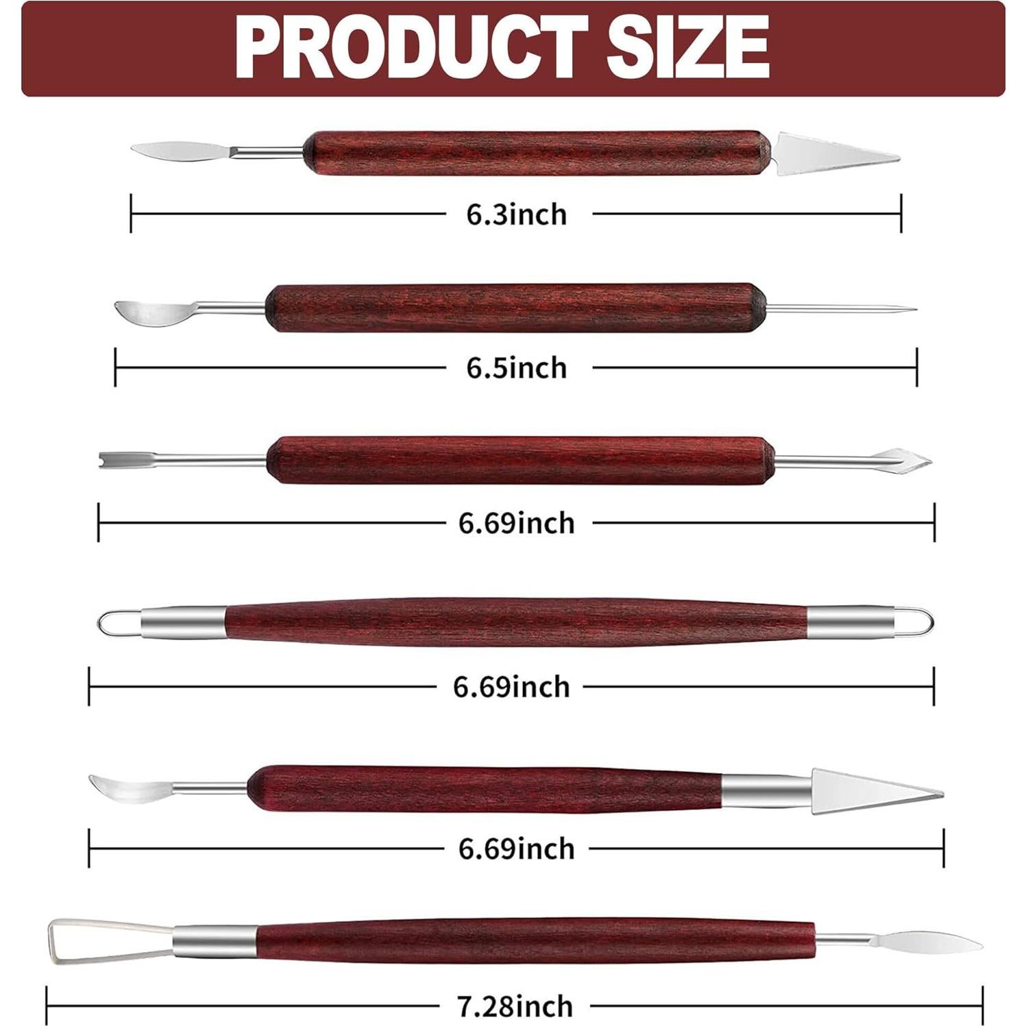 Juego de Herramientas de Escultura en Arcilla LINPHCEY 6 Piezas