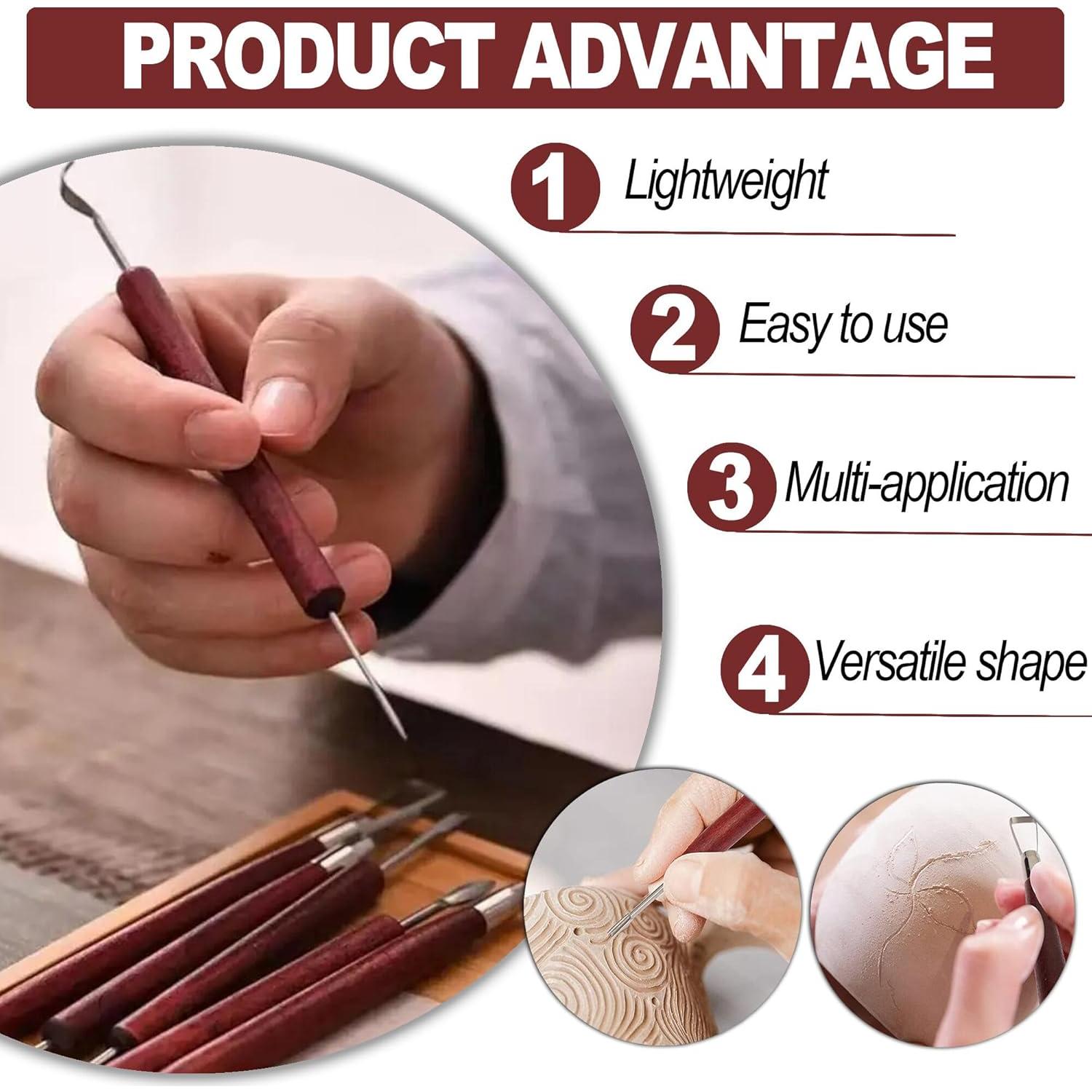 Juego de Herramientas de Escultura en Arcilla LINPHCEY 6 Piezas