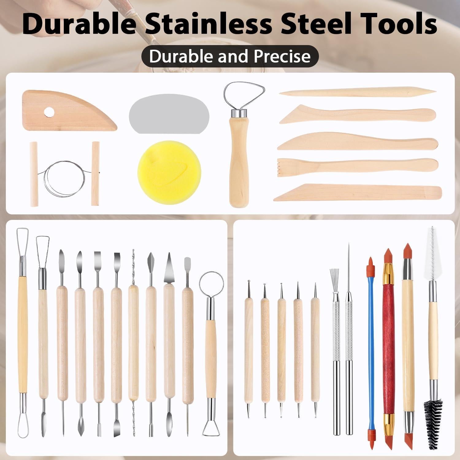 Juego de Herramientas de Escultura en Cerámica Tovotum 32PCS