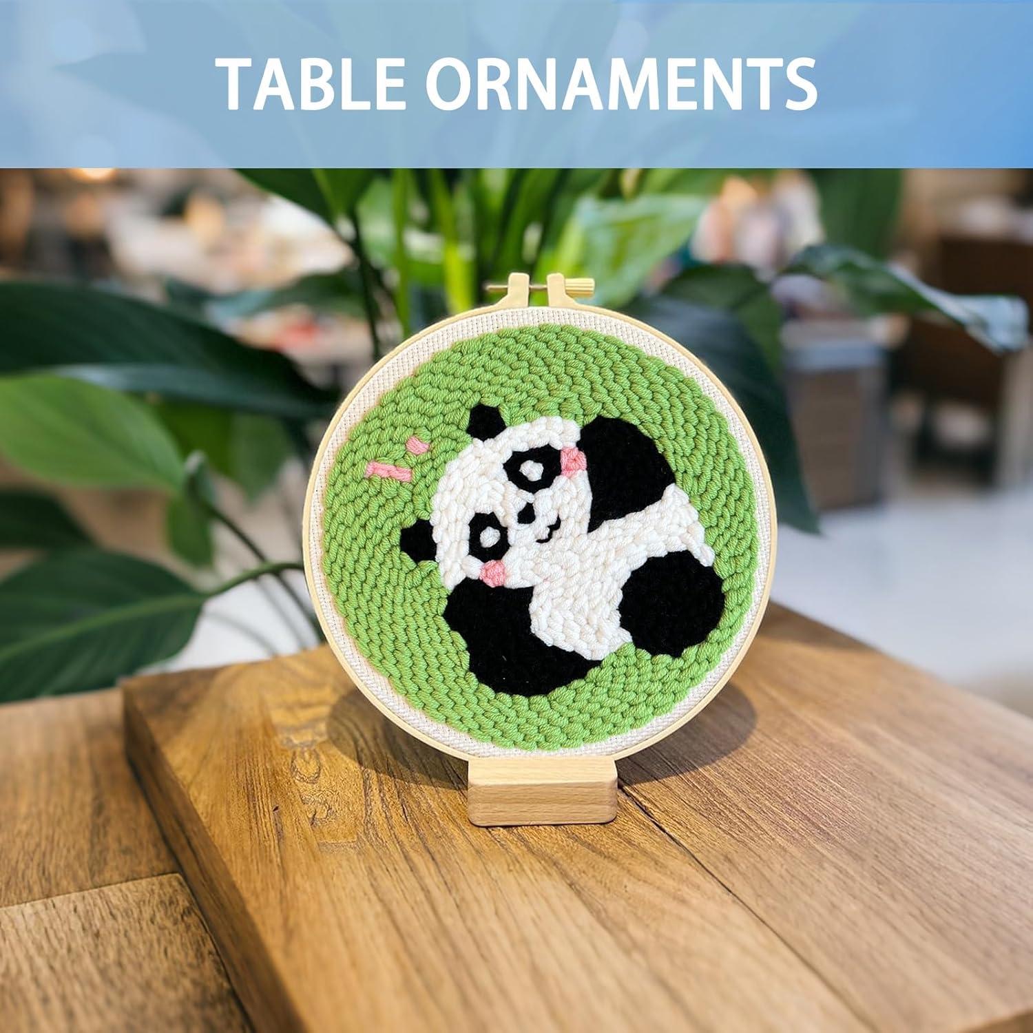 Kit de Bordado Panda Punch Danvk para Principiantes - Todo Incluido