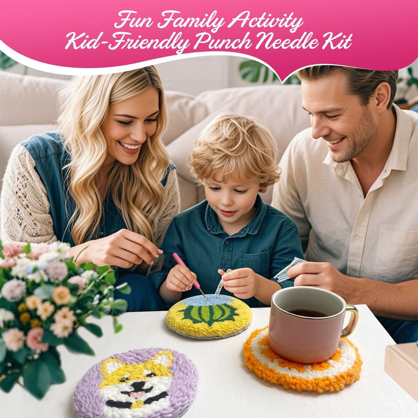 Kit de Punch Needle PunchBloom para Adultos - 6 Posavasos Vida Marina